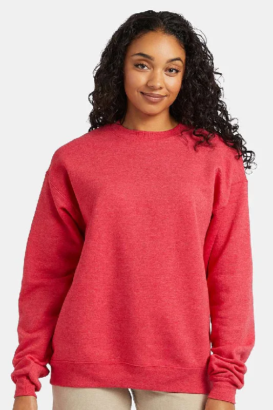 Hanes Mens EcoSmart Print Pro XP Pill Resistant Fleece Crewneck Sweatshirt - Heather Red