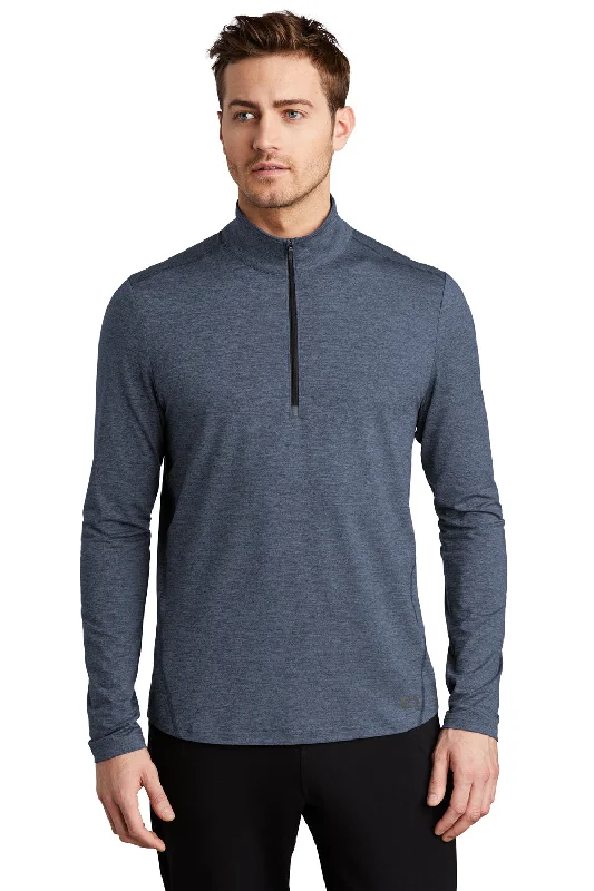 Ogio Mens Endurance Force Moisture Wicking 1/4 Zip Sweatshirt - Heather Indigo Blue