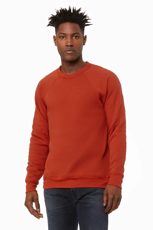 Bella + Canvas Mens Sponge Fleece Crewneck Sweatshirt - Brick Red