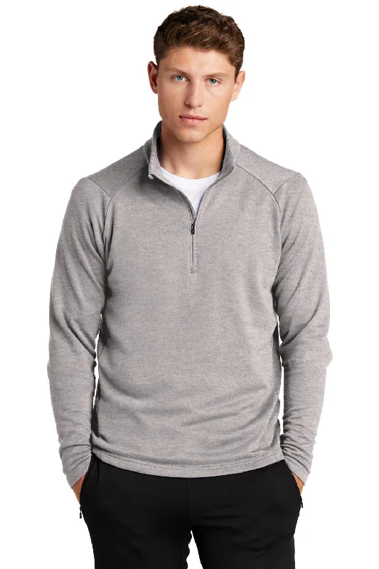 Sport-Tek Mens French Terry 1/4 Zip Sweatshirt - Heather Grey