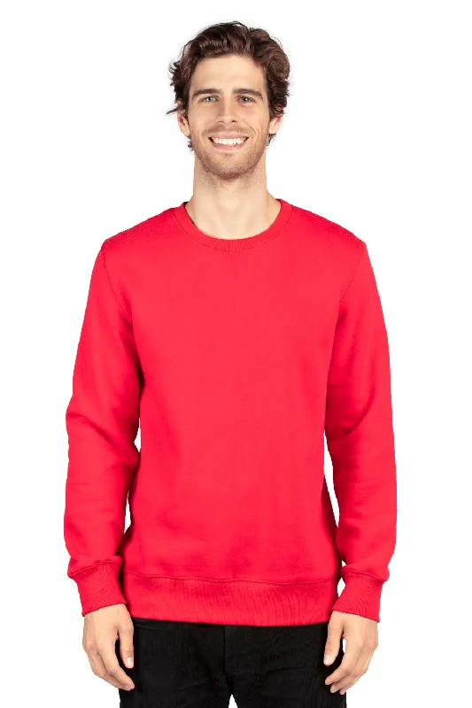 Threadfast Apparel Mens Ultimate Fleece Crewneck Sweatshirt - Red