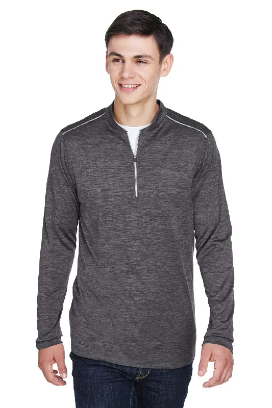 Core 365 Mens Kinetic Performance Moisture Wicking 1/4 Zip Sweatshirt - Carbon Grey/Black