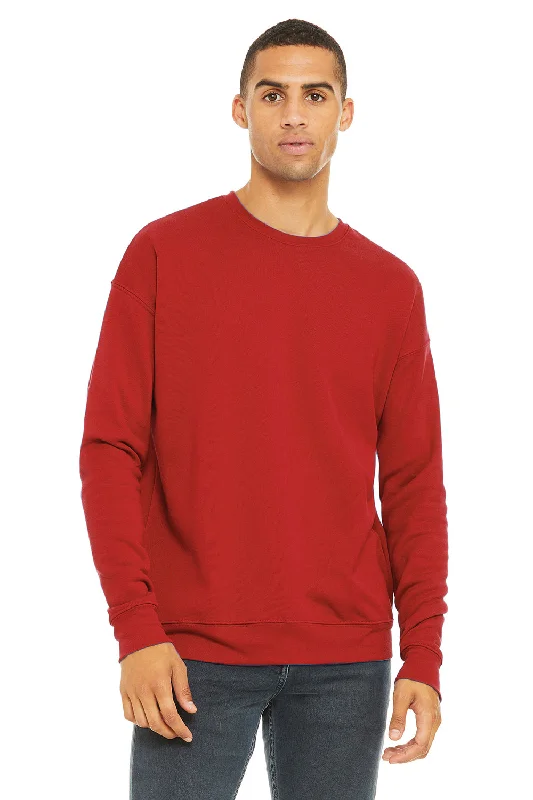 Bella + Canvas Mens Fleece Crewneck Sweatshirt - Red