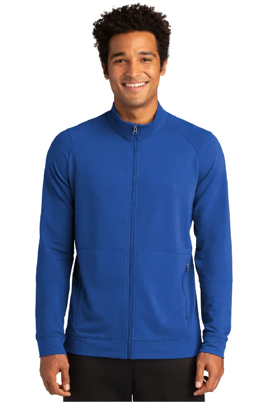 Sport-Tek Mens Flex Fleece Moisture Wicking Full Zip Sweatshirt w/ Pockets - True Royal Blue