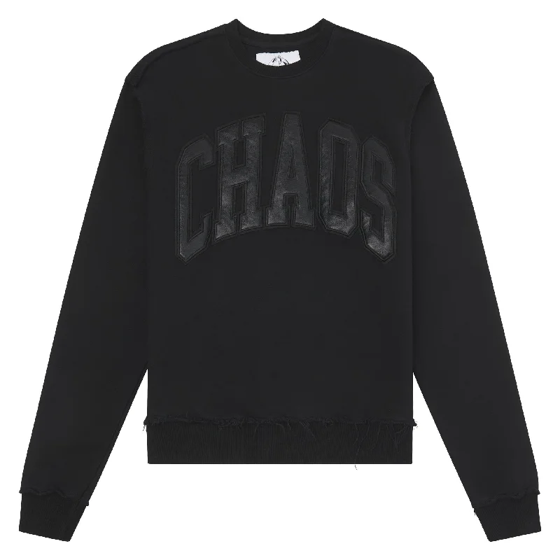 22 Leather Patch Sweatshirt | Black