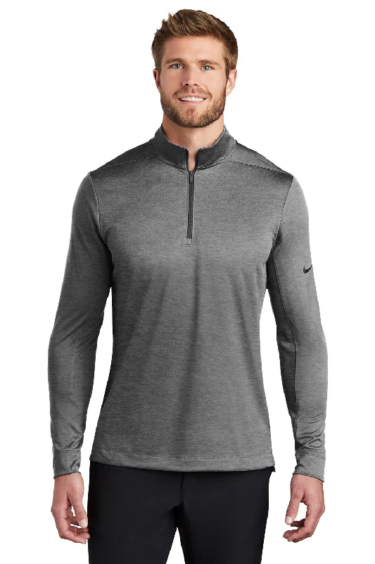 Nike Mens Dri-Fit Moisture Wicking 1/4 Zip Sweatshirt - Heather Black