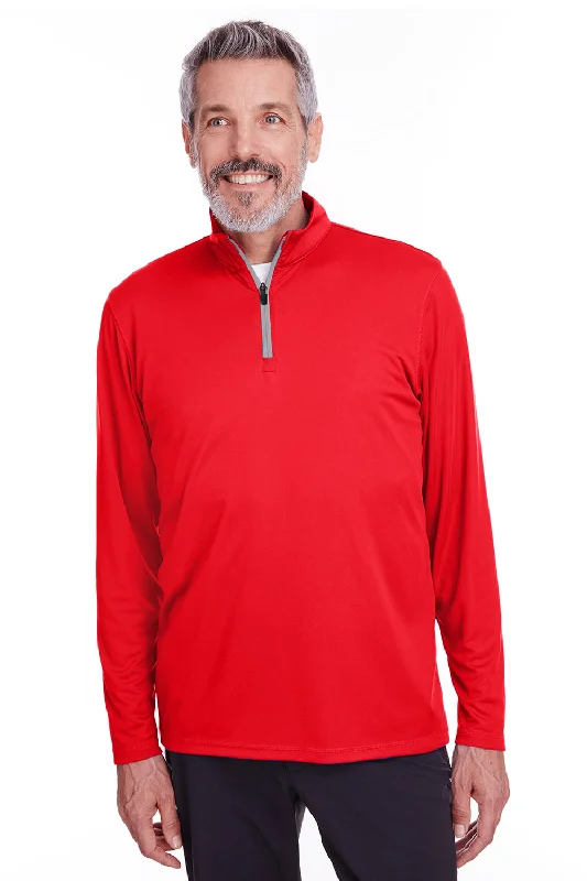 Puma Mens Icon Performance Moisture Wicking 1/4 Zip Sweatshirt - High Risk Red