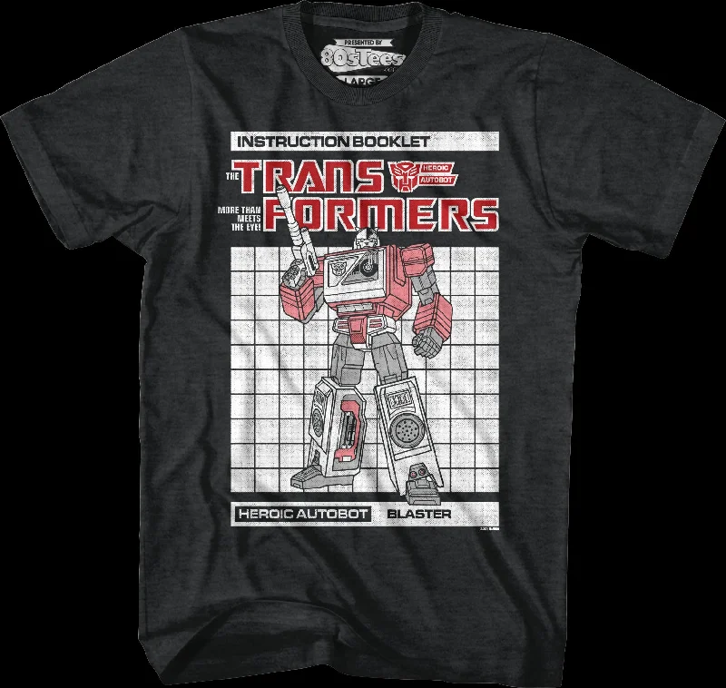 Blaster Instruction Booklet Transformers T-Shirt