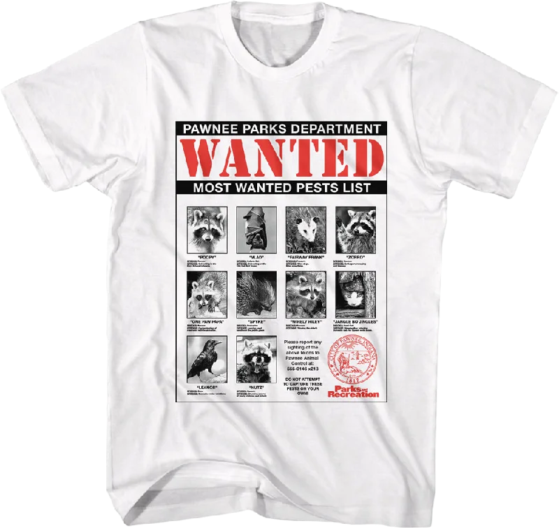 Most Wanted Pests List Parks and Recreation T-Shirt