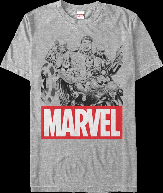 Marvel Avengers Group Sketch T-Shirt