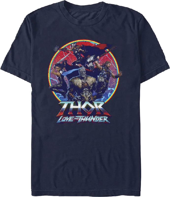 Thor Love And Thunder Retro Circle Marvel Comics T-Shirt