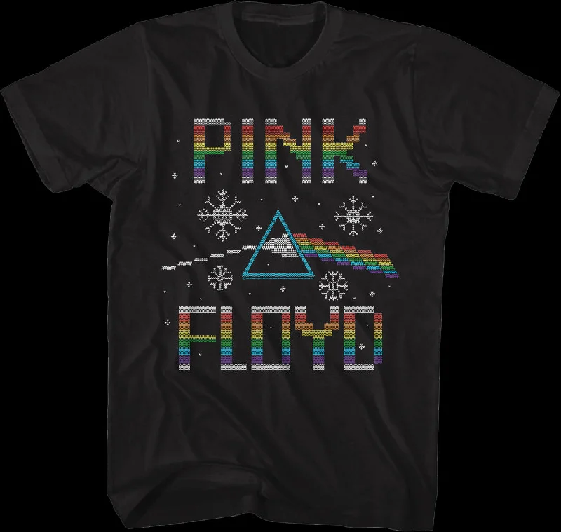 Dark Side of the Moon Faux Ugly Christmas Sweater Pink Floyd T-Shirt