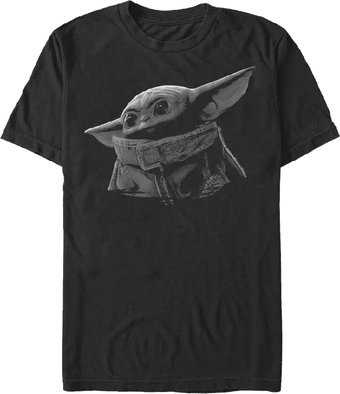 Black And White The Child Star Wars The Mandalorian T-Shirt