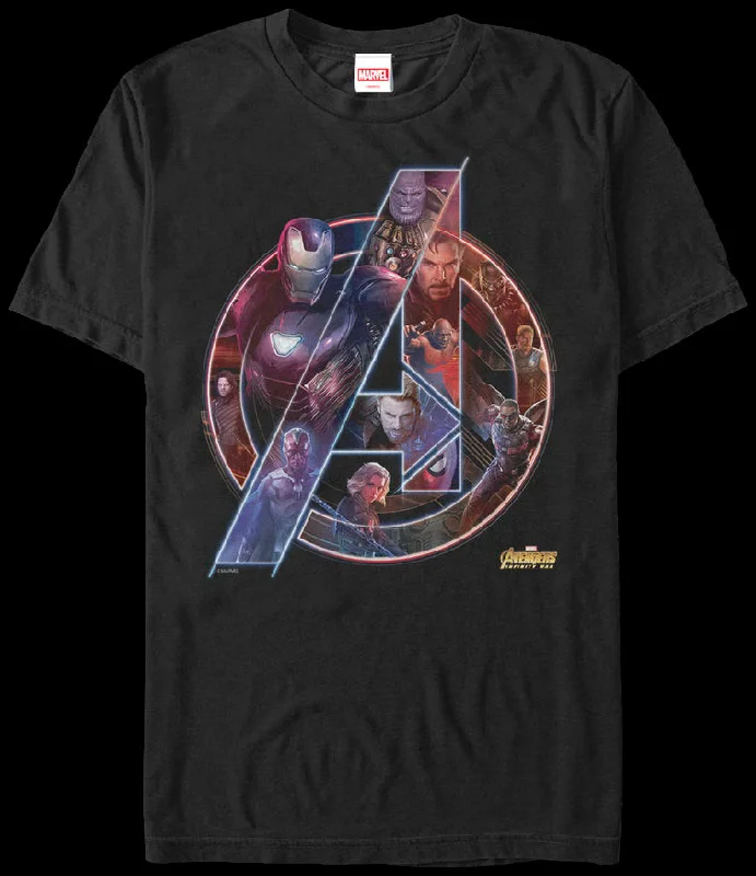 Collage Logo Avengers Infinity War T-Shirt