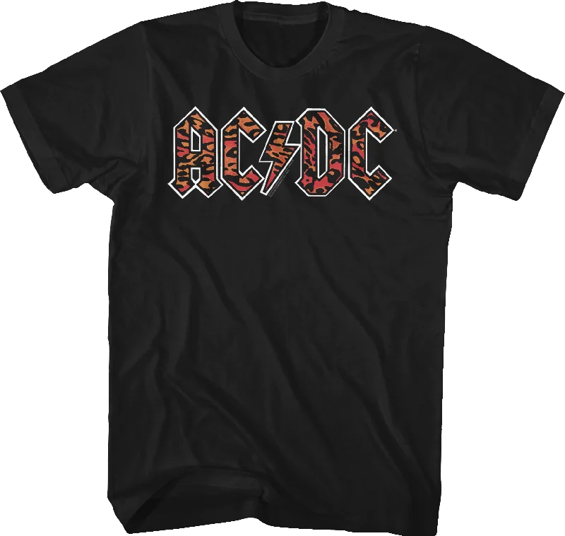 Leopard Print Logo ACDC T-Shirt