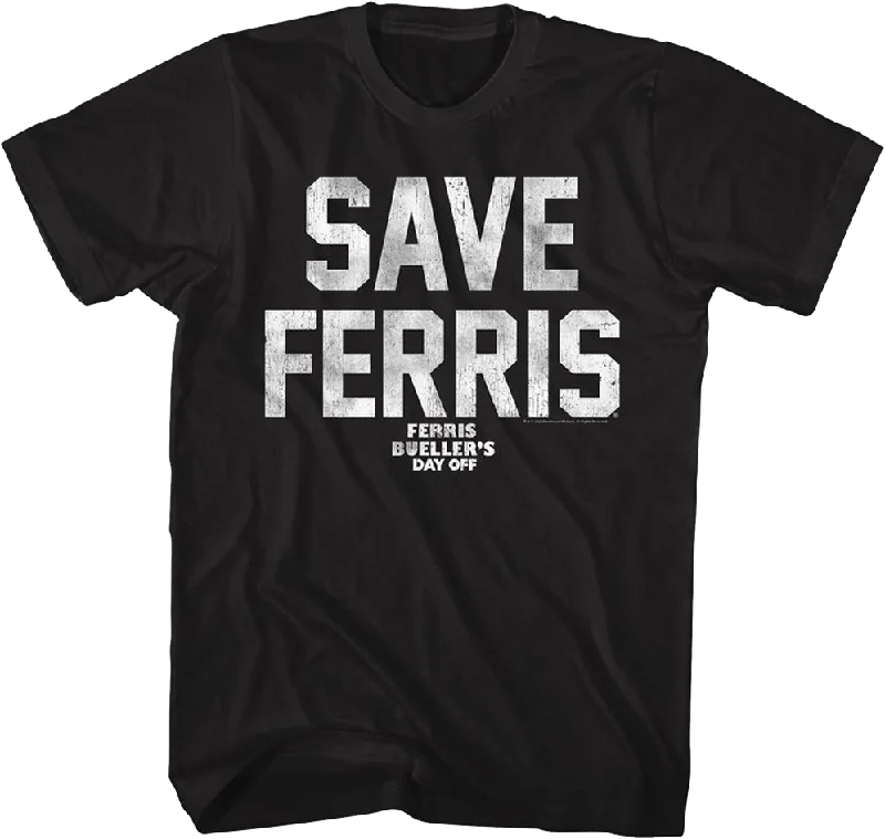 Black Distressed Save Ferris Bueller T-Shirt