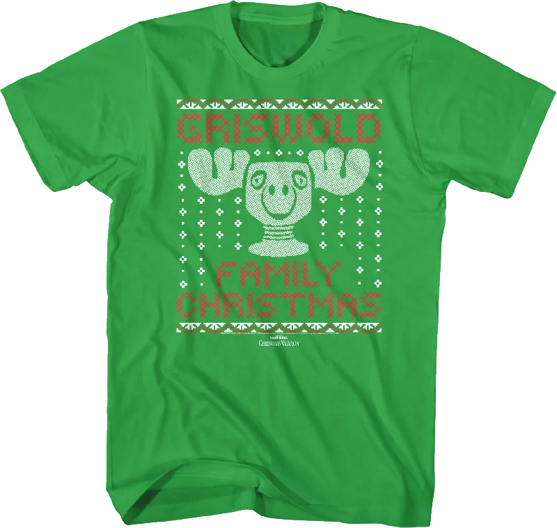 Faux Ugly Knit Moose Mug Christmas Vacation T-Shirt