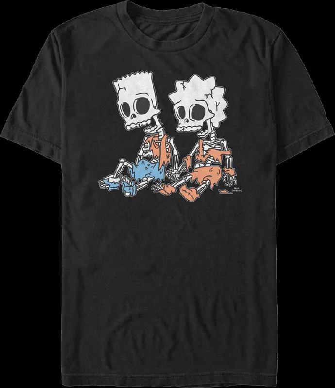 Bart And Lisa Skeletons The Simpsons T-Shirt