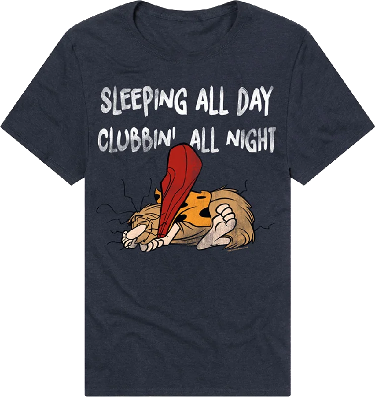 Sleeping All Day Clubbin' All Night Captain Caveman T-Shirt