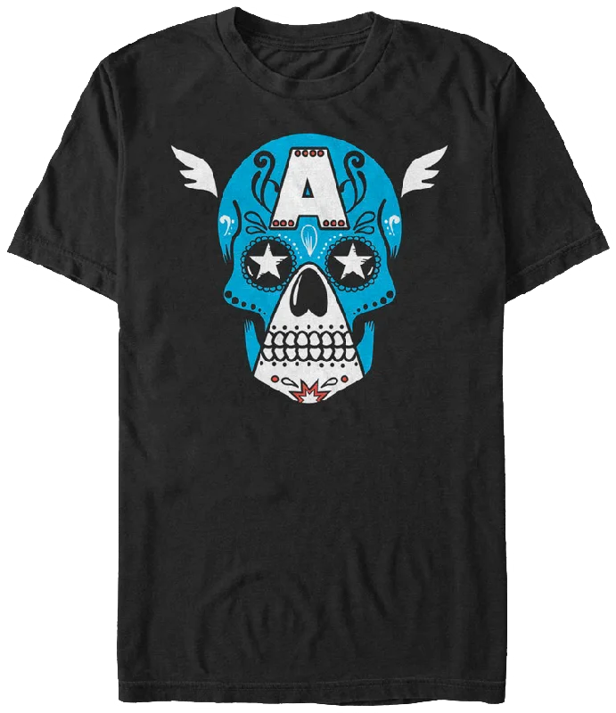 Sugar Skull Captain America T-Shirt