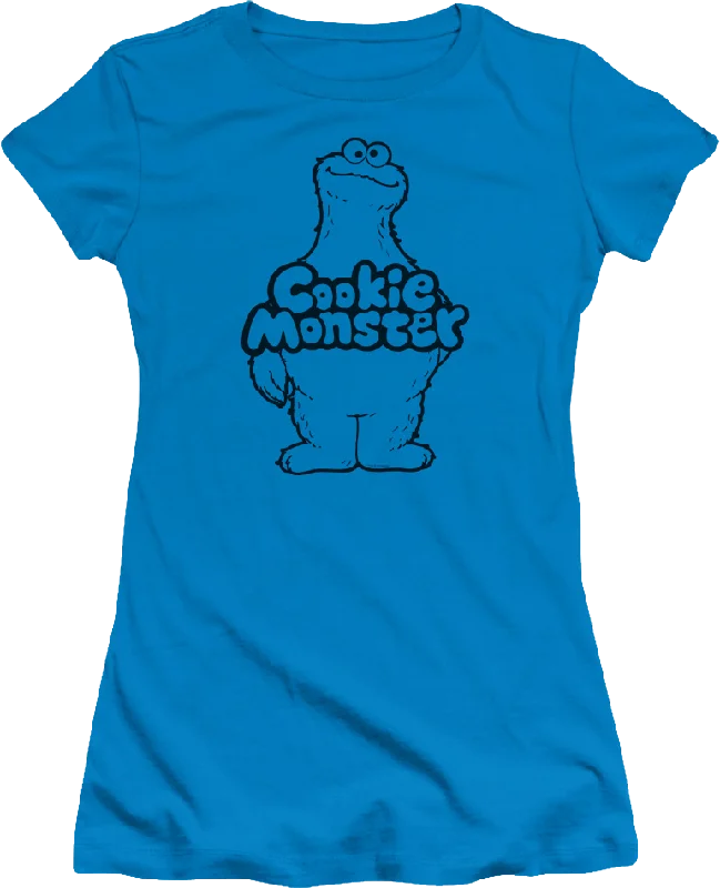 Ladies Cookie Monster Sketch Sesame Street Shirt