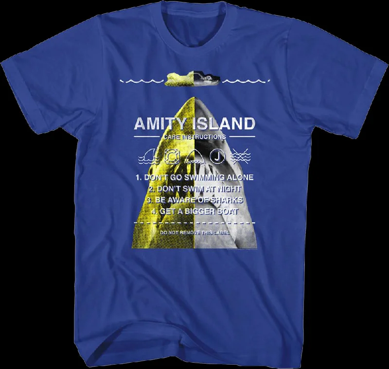 Amity Island Care Instructions Jaws T-Shirt