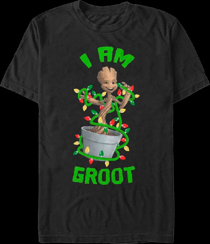 Groot Christmas Lights Marvel Comics T-Shirt