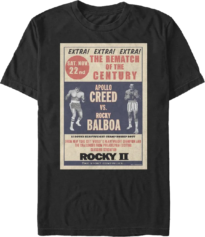 Rematch Of The Century Poster Rocky II T-Shirt