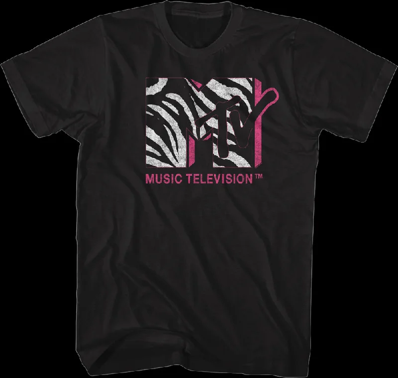 Zebra Print Logo MTV Shirt