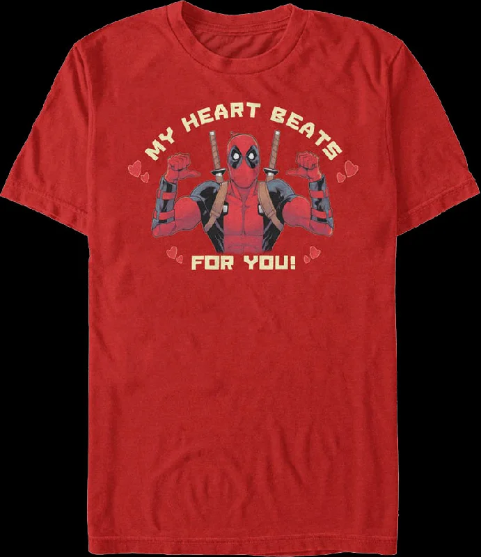 Deadpool My Heart Beats For You Marvel Comics T-Shirt