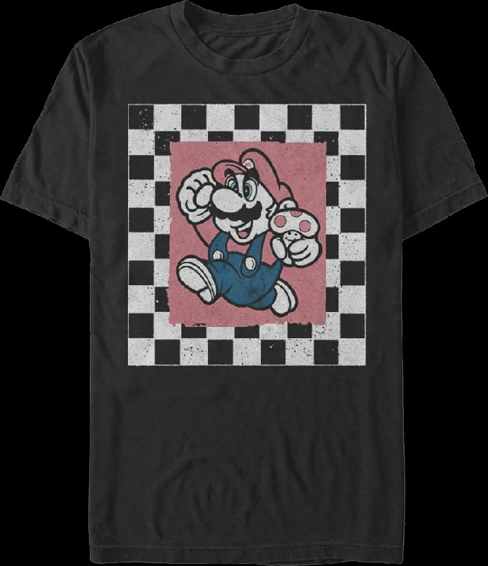 Super Mario Checkerboard Jump Nintendo T-Shirt