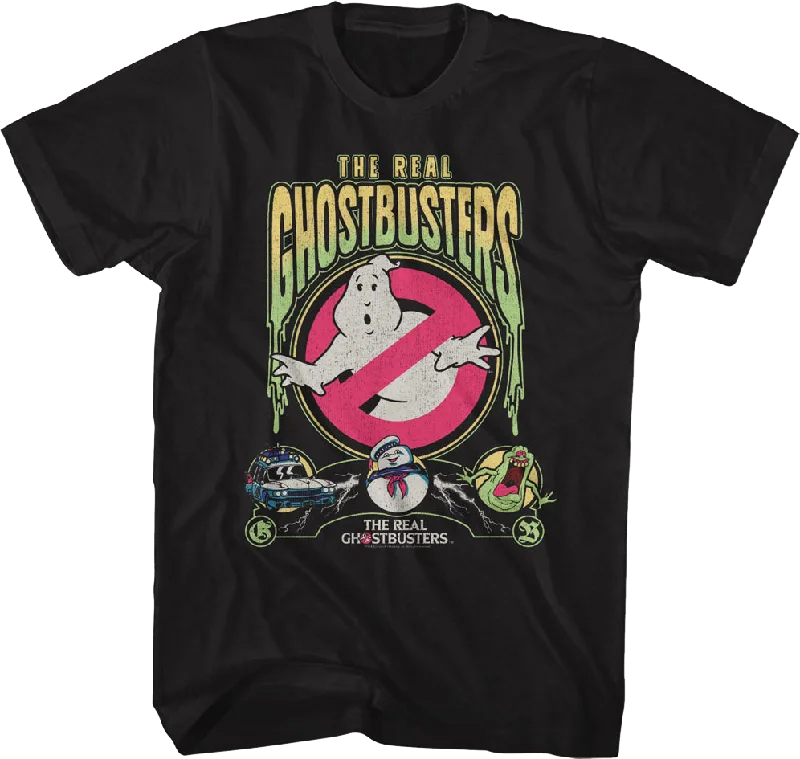 Slimed Collage Real Ghostbusters T-Shirt