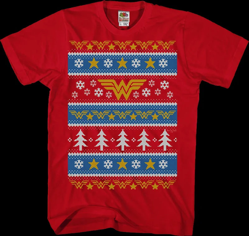 Wonder Woman Ugly Faux Knit DC Comics T-Shirt