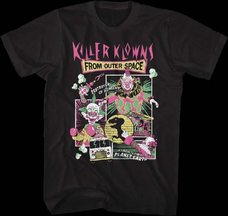 Panel Collage Killer Klowns From Outer Space T-Shirt