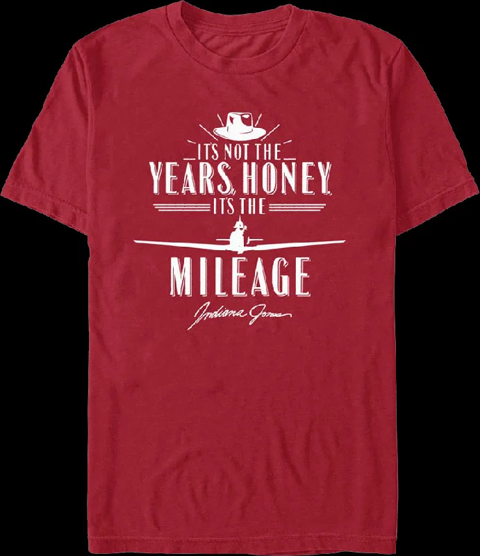 Cardinal It's Not The Years It's The Mileage Indiana Jones T-Shirt