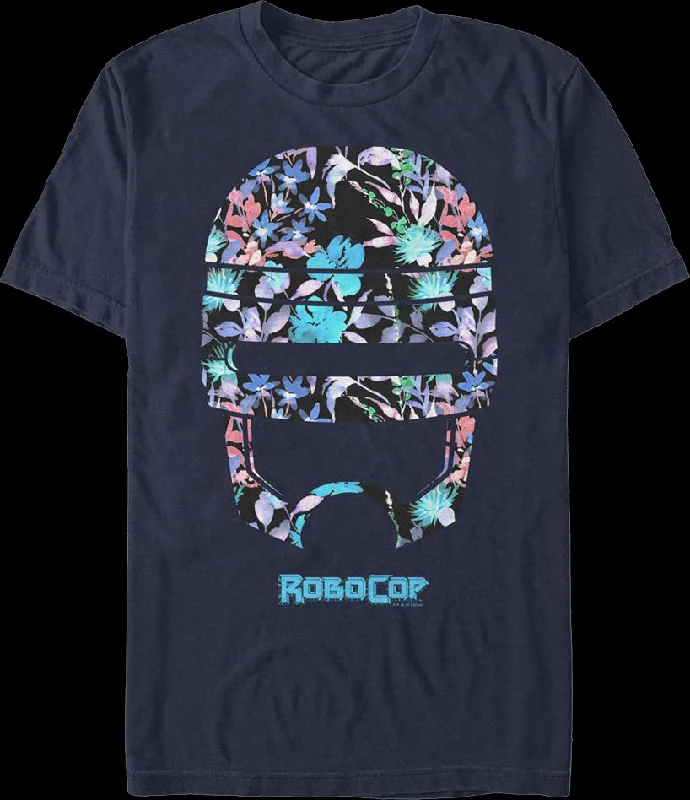 Floral Helmet Robocop T-Shirt