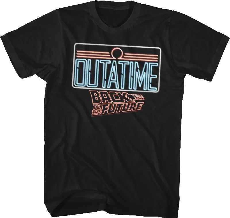 Neon License Plate Back To The Future T-Shirt