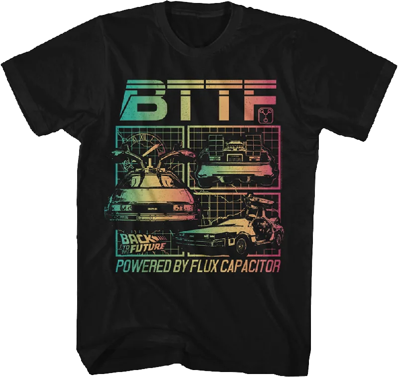 Distressed Powered By Flux Capacitor Back To The Future T-Shirt