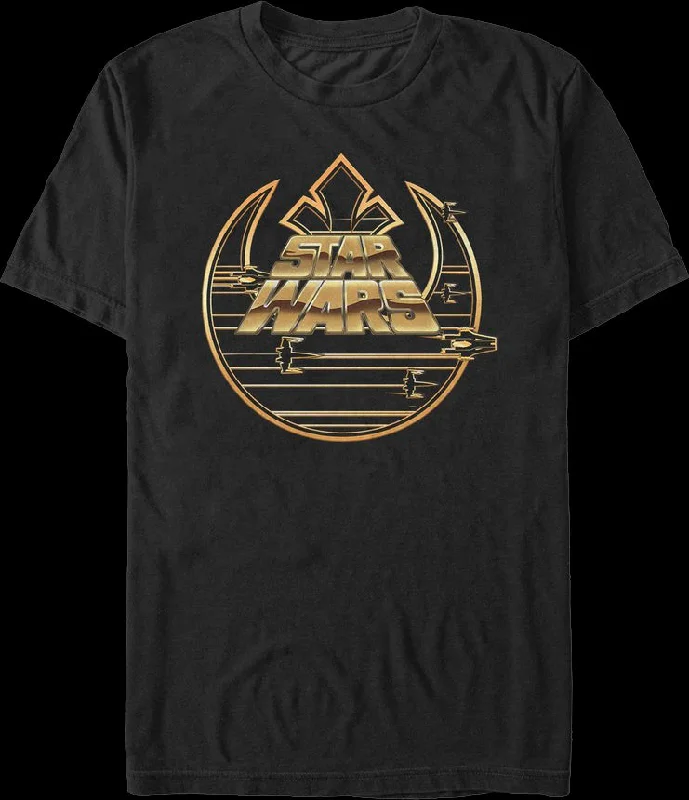 Rebel Alliance And Movie Logos Star Wars T-Shirt