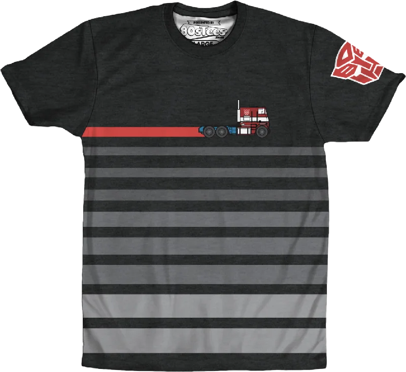 Sublimated Optimus Prime Stripe Transformers Shirt