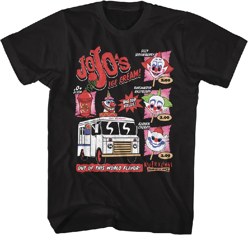 Jojo's Ice Cream Flavors Killer Klowns From Outer Space T-Shirt