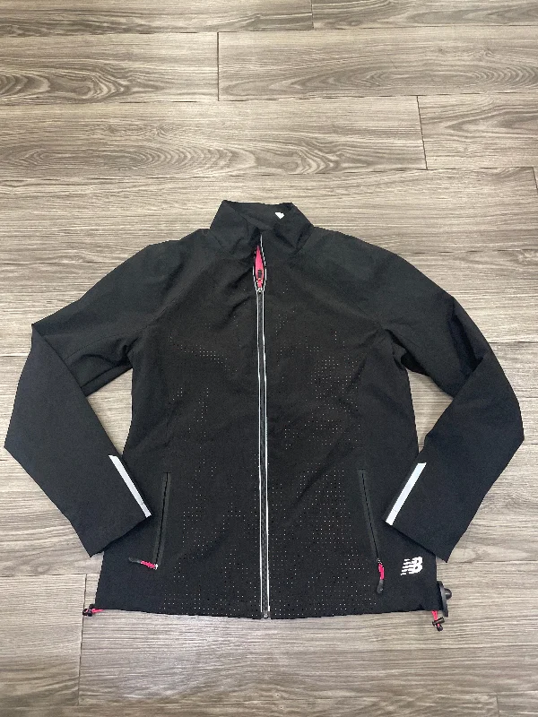 Jacket Windbreaker By New Balance In Black & Pink, Size: M