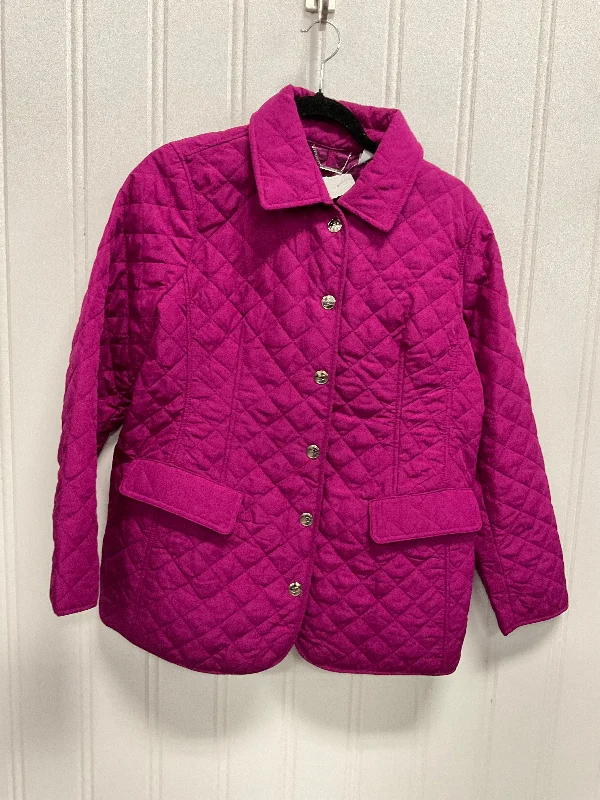 Jacket Puffer & Quilted By Chicos In Pink, Size: L