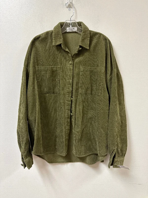 Jacket Shirt By Double Zero In Green, Size: M