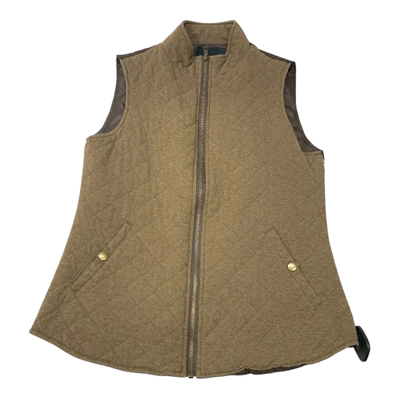 Vest Puffer & Quilted By Relativity In Brown, Size: S