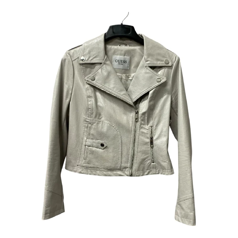 Jacket Moto By Guess In Grey, Size:M