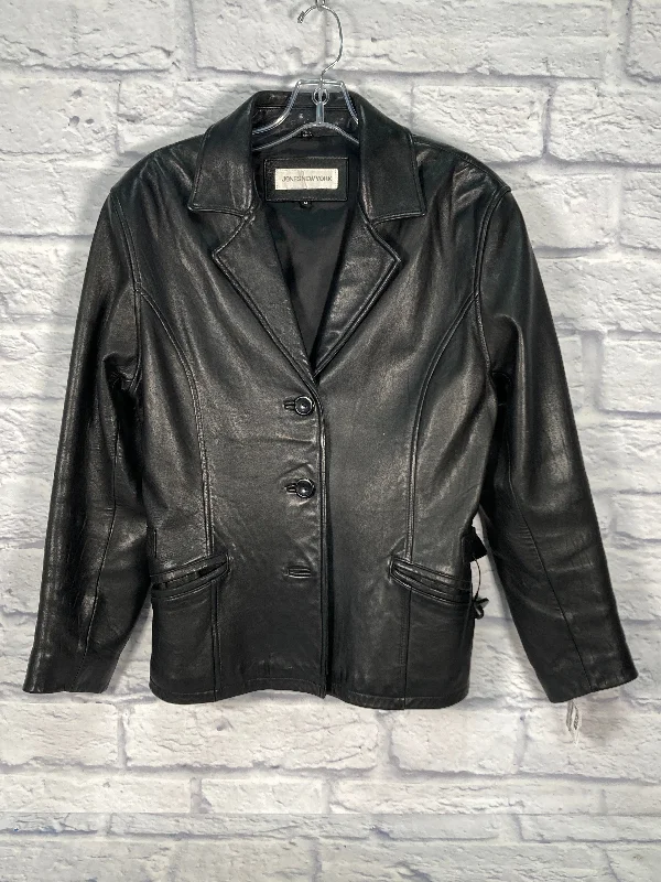 Jacket Leather By Jones New York In Black, Size: 8