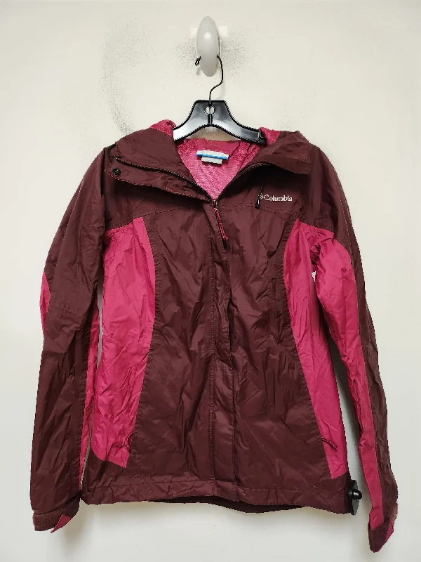 Jacket Windbreaker By Columbia In Maroon, Size: S