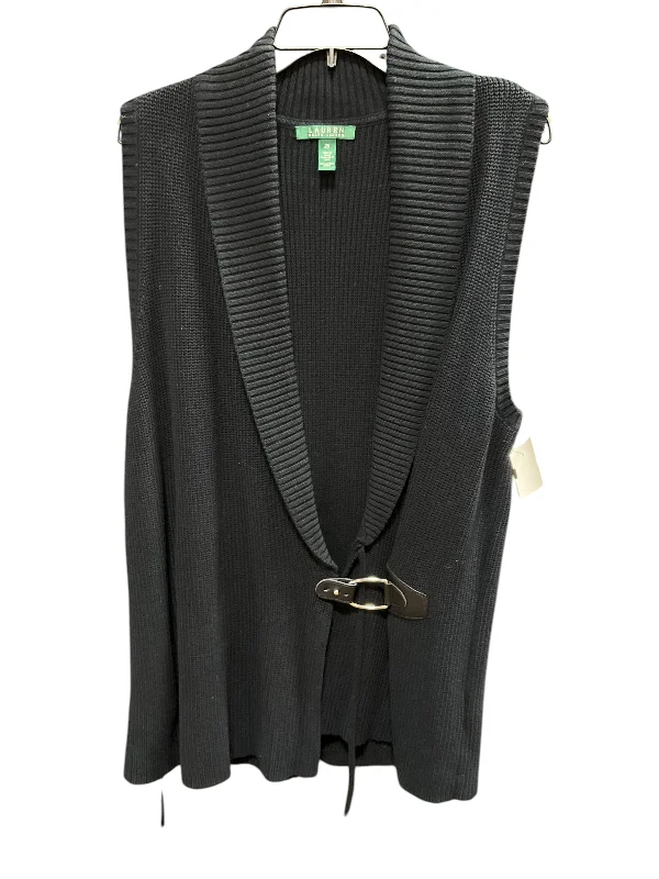 Vest Sweater By Lauren By Ralph Lauren In Black, Size: 2x