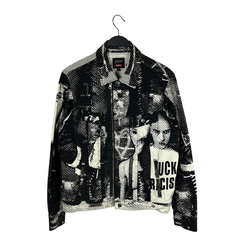 Supreme/Jean Paul Gaultier/Jacket/S/Cotton/BLK/All Over Print/half tone zip jacket